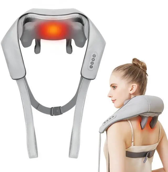 Main image of Cordless Shiatsu Neck and Shoulder Massager with Heat 6D Kneading Massage, Deep Tissue Pain Relief for Trapezius, Rechargeable, Brushless Motor
