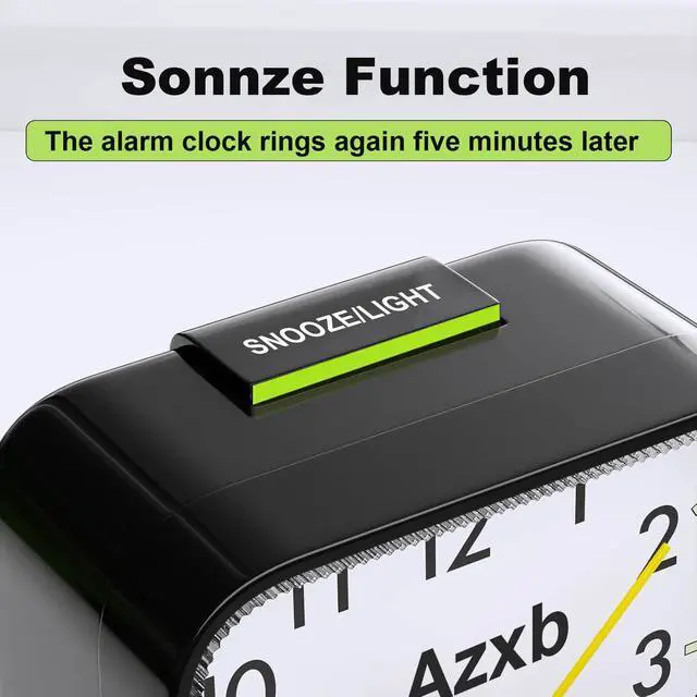 Alt view image 3 of 7 - Analog Alarm Clock, Silent No Ticking Battery Operated Travel Alarm Clock with Night Light, Snooze, Loud Alarm, Luminous, Quiet Small Desk Clock for Bedrooms Deep Sleeper Adults Kids, Easy Set