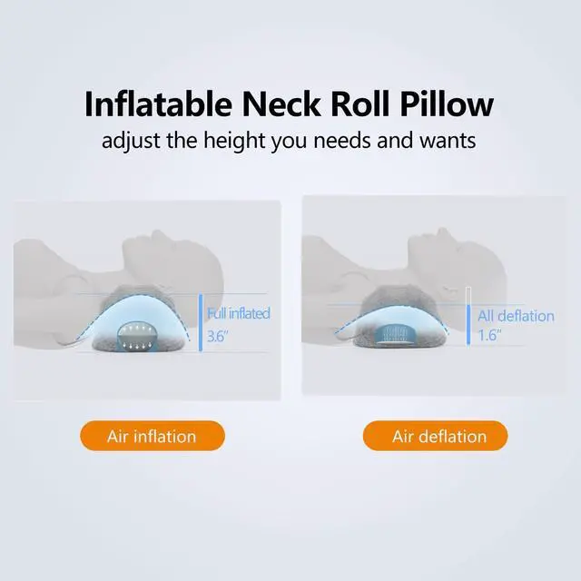 Alt view image 3 of 7 - Neck Pillows for Pain Relief Sleeping, Neck Roll Pillow Neck Cervical Pillows for Stiff Neck Pain Relief Bed Pillow Height and Firm Adjustable