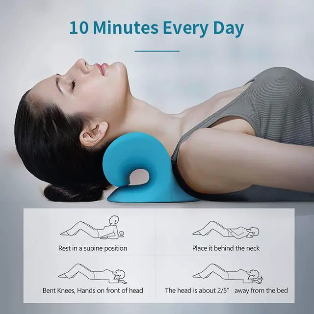 Alt view image 6 of 6 - Comfortable Neck Stretcher for Neck Pain Relief, Neck and Shoulder Relaxer Cervical Neck Traction Device for TMJ Pain Relief and Muscle Relax, Cervical Spine Alignment Chiropractic Pillow