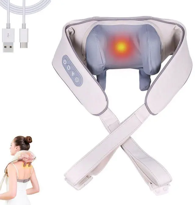 Main image of 4D Wireless Deep Tissue Kneading Neck Massager with Heating Function, Shiatsu and Shoulder Massager Pillow, Suitable for Back and Shoulder Pain, Suitable for Both Men and Women
