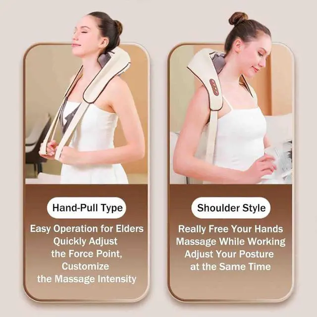 Alt view image 5 of 7 - 4D Wireless Deep Tissue Kneading Neck Massager with Heating Function, Shiatsu and Shoulder Massager Pillow, Suitable for Back and Shoulder Pain, Suitable for Both Men and Women