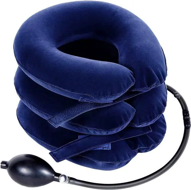 Main image of Cervical Neck Traction Device for Instant Neck Pain Relief - Inflatable & Adjustable Neck Stretcher Neck Support Brace, Best Neck Traction Pillow for Home Use Neck Decompression (Blue)