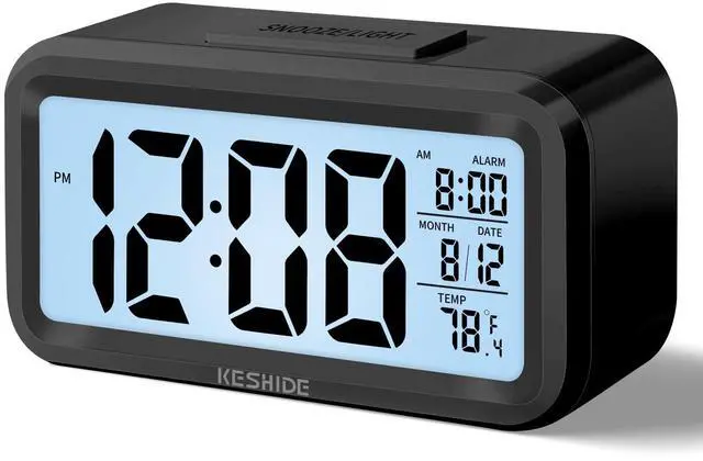 Main image of Digital Alarm Clock Battery Operated with Indoor Temperature, Desk Small Clock,Snooze Model,12/24H Display for Bedrooms Heavy Sleepers Kids Travel Bathroom (Black)