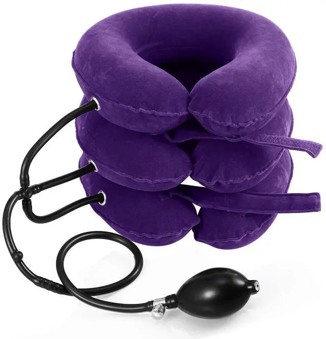 Main image of Neck Stretcher for Neck Pain Relief, Cervical Traction Device, Neck Traction Device, Adjustable Inflatable Neck Brace & Cervical Neck Traction Device Home Use Decompression(Purple)