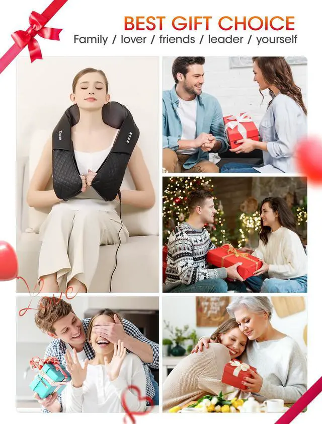Alt view image 4 of 7 - Shiatsu Neck and Back Massager with Heat for Pain Relief Deep Tissue, YoooJOY Electric 4D Kneading Massage Pillow for Shoulder, Leg, Body Muscles, Home/Office/Car Use, Best Gifts for Men/Women/Mom/Dad