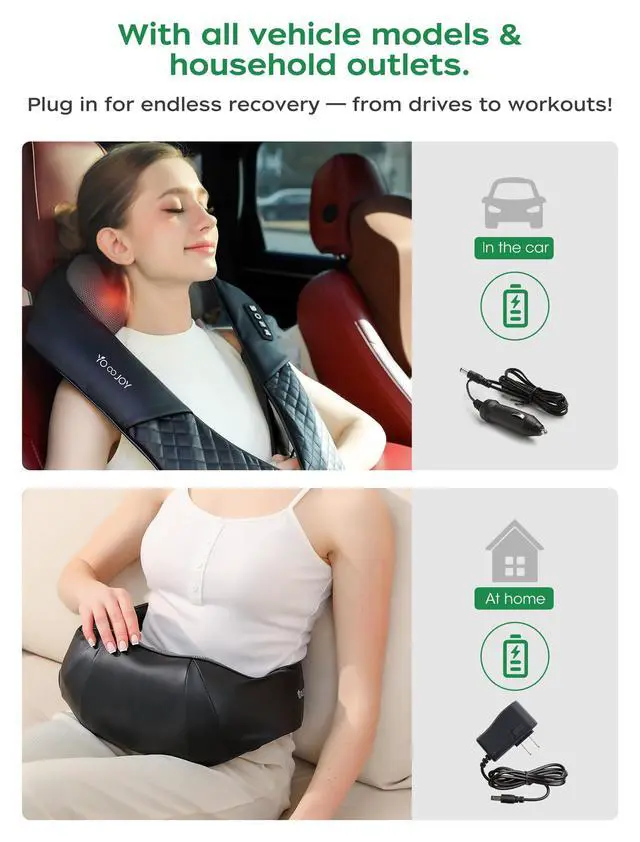 Alt view image 6 of 7 - Shiatsu Neck and Back Massager with Heat for Pain Relief Deep Tissue, YoooJOY Electric 4D Kneading Massage Pillow for Shoulder, Leg, Body Muscles, Home/Office/Car Use, Best Gifts for Men/Women/Mom/Dad