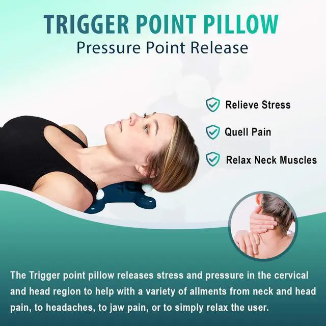 Alt view image 4 of 6 - Trigger Point Pillow - Head and Neck Pain Relief Traction Device- Acupressure Support Relaxer for Tension Headache Relief, Improved Decompression and Muscle Relaxation