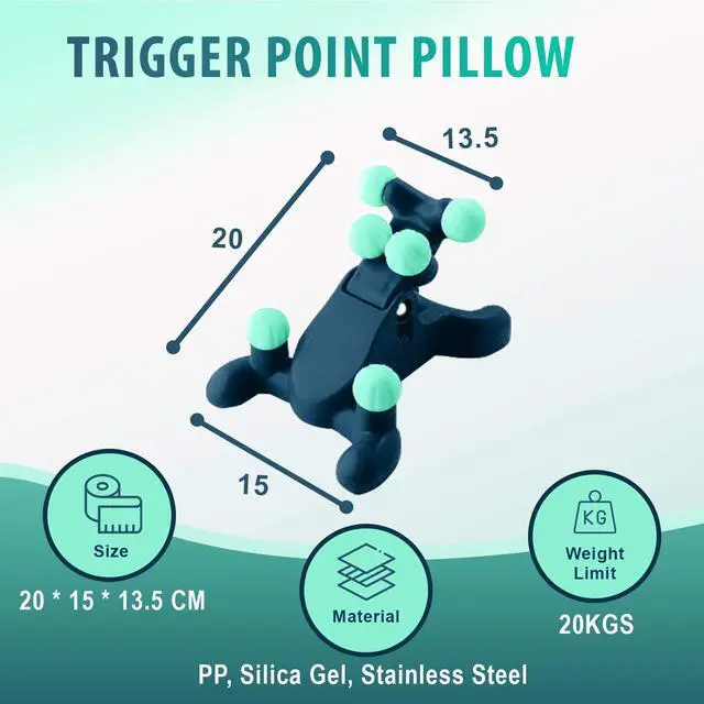 Alt view image 5 of 6 - Trigger Point Pillow - Head and Neck Pain Relief Traction Device- Acupressure Support Relaxer for Tension Headache Relief, Improved Decompression and Muscle Relaxation