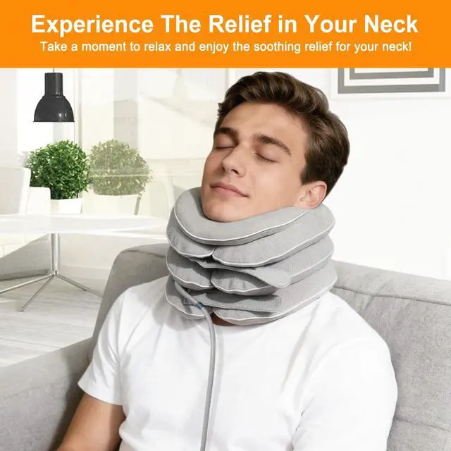 Alt view image 7 of 7 - Cervical Neck Traction Device for Home Use, Inflatable Neck Stretcher for Instant Neck Pain Relief, Adjustable Neck Support Brace, Neck Decompression, Neck Extender