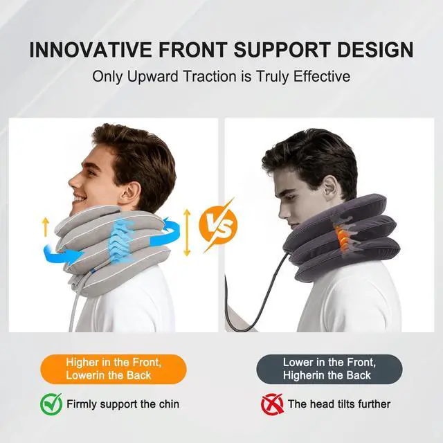 Alt view image 2 of 7 - Cervical Neck Traction Device for Home Use, Inflatable Neck Stretcher for Instant Neck Pain Relief, Adjustable Neck Support Brace, Neck Decompression, Neck Extender