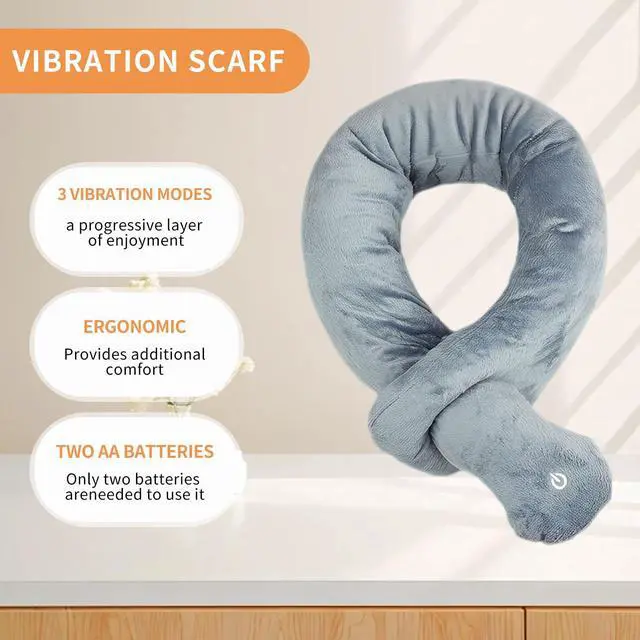 Alt view image 2 of 5 - Travel Pillows,Wireless Airplane Massage Pillow Neck Support with 3 Vibration Modes,Vibration Wrap Neck Massage,Battery Operated Adjustable Pillow for Neck Pain Relief