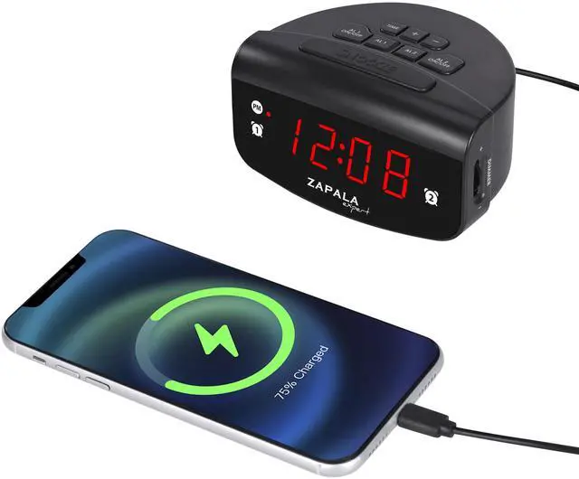 Main image of Alarm Clock for Bedroom, 2 Alarms Loud LED Bright Display Plug in Simple Basic Digital Clock with USB Charging Port, Adjustable Volume, Dimmable, Snooze for Deep Sleepers Kids Elderly
