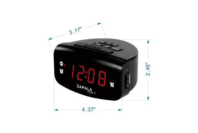 Alt view image 7 of 7 - Alarm Clock for Bedroom, 2 Alarms Loud LED Bright Display Plug in Simple Basic Digital Clock with USB Charging Port, Adjustable Volume, Dimmable, Snooze for Deep Sleepers Kids Elderly
