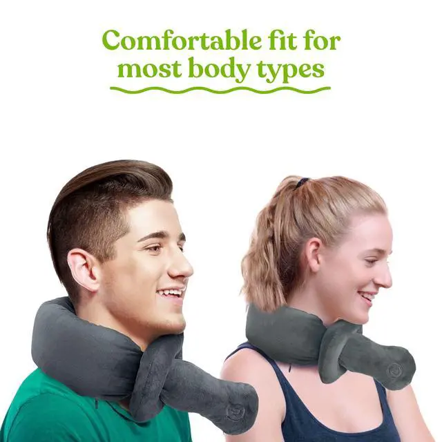 Alt view image 2 of 7 - Portable Neck & Shoulder Adjustable Massaging Wrap with Soothing Heat to Relax and Soothe Your Neck & Shoulder Areas,Ultra-Plush Fabric, Exterior is Machine Washable (Charcoal Grey)