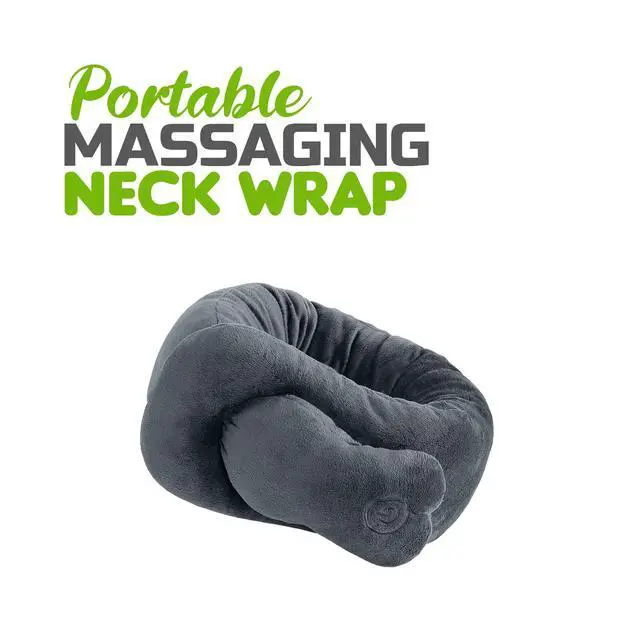 Alt view image 3 of 7 - Portable Neck & Shoulder Adjustable Massaging Wrap with Soothing Heat to Relax and Soothe Your Neck & Shoulder Areas,Ultra-Plush Fabric, Exterior is Machine Washable (Charcoal Grey)