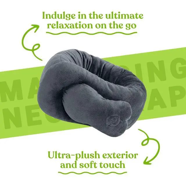 Alt view image 5 of 7 - Portable Neck & Shoulder Adjustable Massaging Wrap with Soothing Heat to Relax and Soothe Your Neck & Shoulder Areas,Ultra-Plush Fabric, Exterior is Machine Washable (Charcoal Grey)