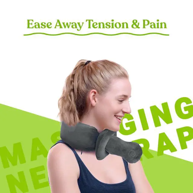 Alt view image 6 of 7 - Portable Neck & Shoulder Adjustable Massaging Wrap with Soothing Heat to Relax and Soothe Your Neck & Shoulder Areas,Ultra-Plush Fabric, Exterior is Machine Washable (Charcoal Grey)