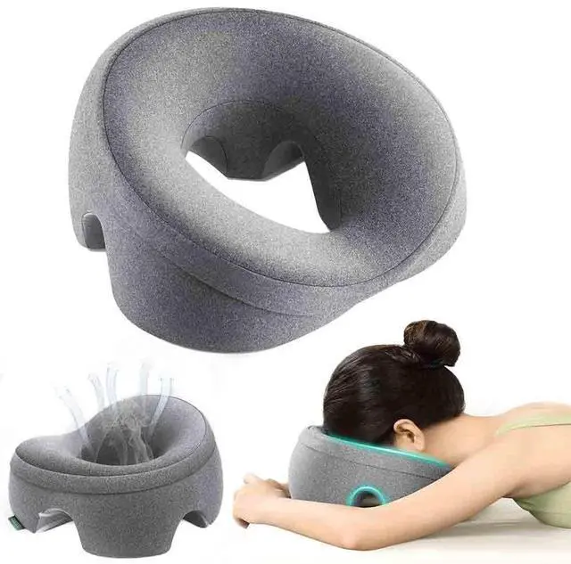 Main image of Prone Massage Pillow for Facial SupportProne Pillow for Eye SurgeryDetachable CoverFacial Ventilation Hole DesignFace Groove Cushion for Stomach Sleepers (Grey)