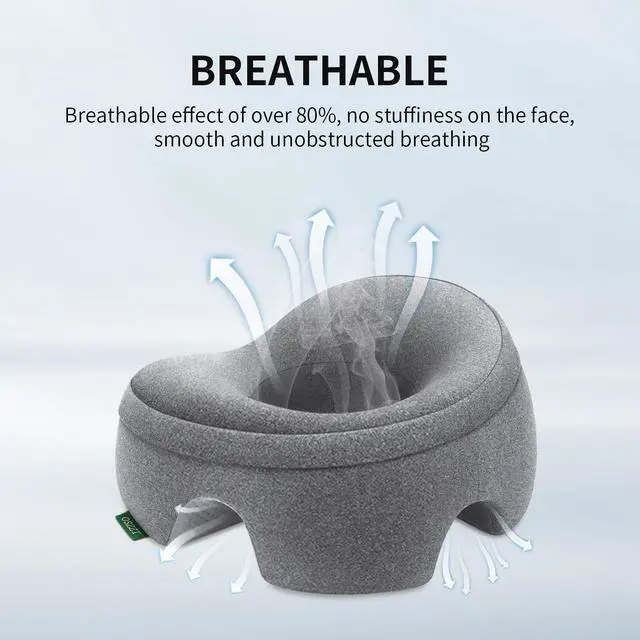 Alt view image 7 of 7 - Prone Massage Pillow for Facial SupportProne Pillow for Eye SurgeryDetachable CoverFacial Ventilation Hole DesignFace Groove Cushion for Stomach Sleepers (Grey)