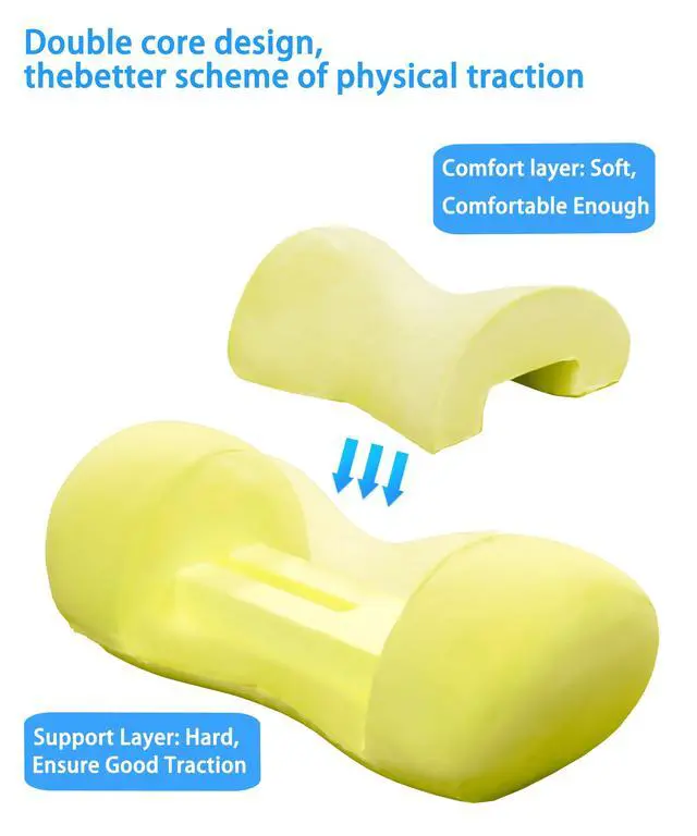 Alt view image 2 of 7 - Small Neck Roll Pillow,Say Goodbye to Neck Pain, Cervical Memory Foam Pillow for Tension Muscle Relief, Contour Support, Shoulder Pain Relaxer with Breathable Pillowcase, Odorless
