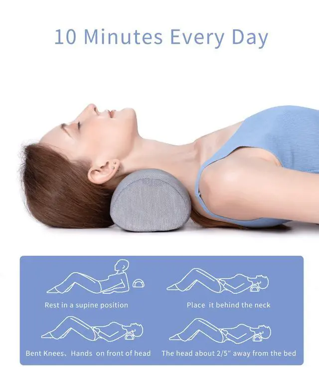 Alt view image 4 of 7 - Small Neck Roll Pillow,Say Goodbye to Neck Pain, Cervical Memory Foam Pillow for Tension Muscle Relief, Contour Support, Shoulder Pain Relaxer with Breathable Pillowcase, Odorless