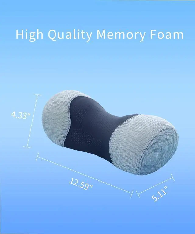 Alt view image 7 of 7 - Small Neck Roll Pillow,Say Goodbye to Neck Pain, Cervical Memory Foam Pillow for Tension Muscle Relief, Contour Support, Shoulder Pain Relaxer with Breathable Pillowcase, Odorless