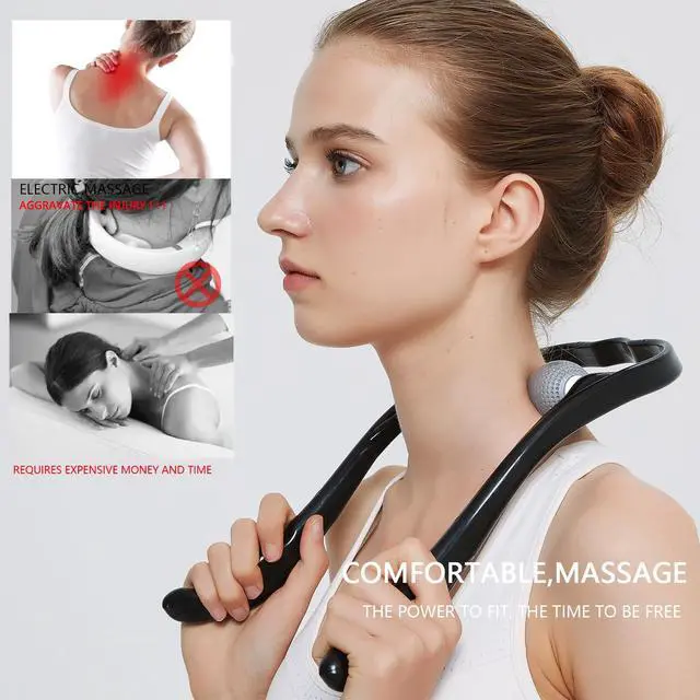 Alt view image 2 of 6 - Neck Massager for Pain Relief Deep Tissue Self Trigger Point Shiatsu Shoulder & Back Massager for Neck, Shoulders, Legs, Home/Office Use