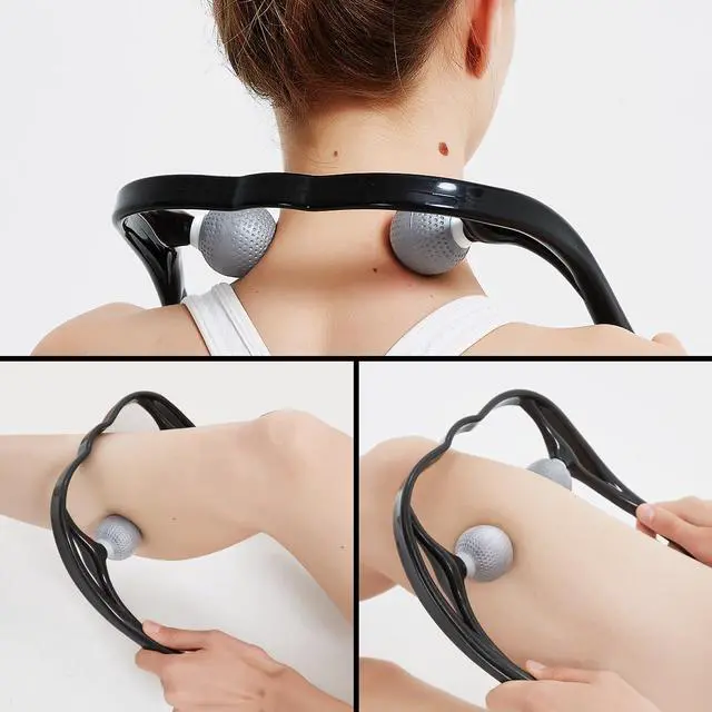 Alt view image 3 of 6 - Neck Massager for Pain Relief Deep Tissue Self Trigger Point Shiatsu Shoulder & Back Massager for Neck, Shoulders, Legs, Home/Office Use