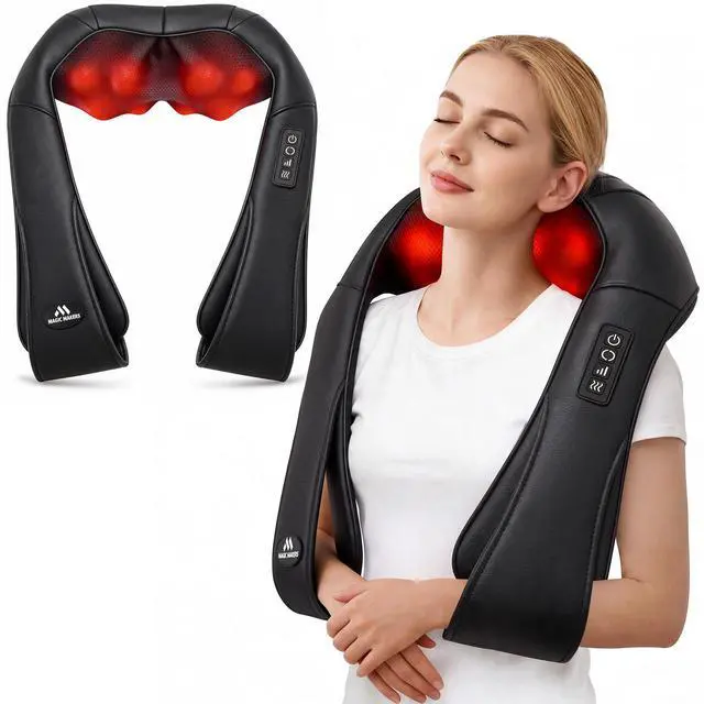 Main image of Neck Massager for Pain Relief Deep Tissue with Heat - Shiatsu Back and Shoulder Massage, Mothers Day Gifts for Mom Wife Women Her, Dad Men Him, Christmas, Fathers Day, Plug-in Use for Home Office Car