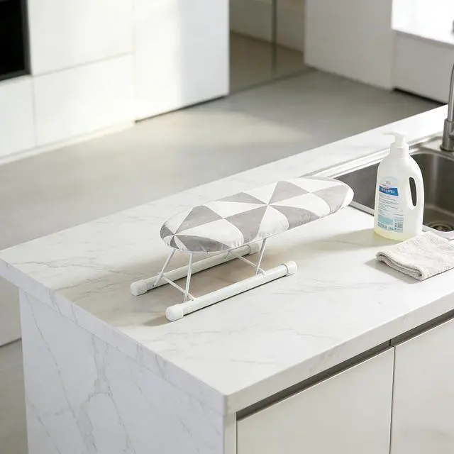 Alt view image 7 of 7 - 10.2-inch mini Ironing Board, Portable and Foldable Small Ironing Board, with a Cover, Suitable for Ironing Collars, Cuffs, Shoulders, and Corners (Black and white squares)