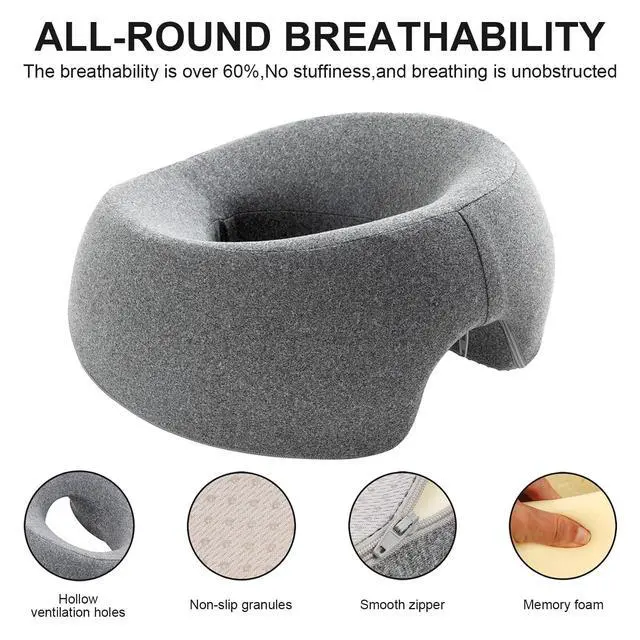 Alt view image 3 of 7 - Face Down Pillow Massage Headrest for Bed Ergonomic Memory Foam Massage Pillow Face Down for Sleeping,Spa, Napping & Skincare, Eye Surgery Recovery,Relieves Neck Pain,etc