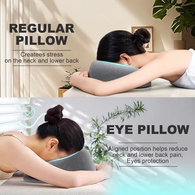 Alt view image 5 of 7 - Face Down Pillow Massage Headrest for Bed Ergonomic Memory Foam Massage Pillow Face Down for Sleeping,Spa, Napping & Skincare, Eye Surgery Recovery,Relieves Neck Pain,etc