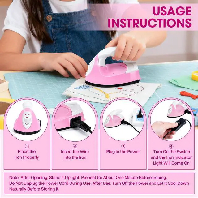 Alt view image 3 of 7 - Mini Craft Iron Mini Heat Press Small Iron Portable Handy Travel Heat Iron-on for Transfers,Clothes,Crafts,Patches,DIY