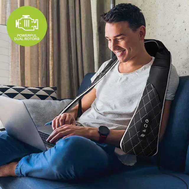 Alt view image 3 of 7 - Shiatsu Neck Massager for Pain Relief Deep Tissue with Heat, 3D Kneading Massage Pillow Back Shoulder Massagerfor Body Muscle, Plug-in Use for Home Office Car, Gifts for Mom Dad Him Her
