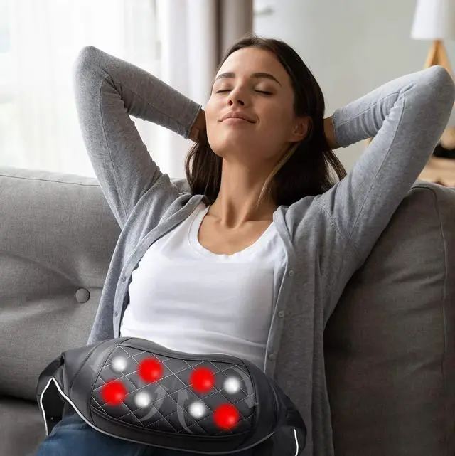 Alt view image 7 of 7 - Shiatsu Neck Massager for Pain Relief Deep Tissue with Heat, 3D Kneading Massage Pillow Back Shoulder Massagerfor Body Muscle, Plug-in Use for Home Office Car, Gifts for Mom Dad Him Her
