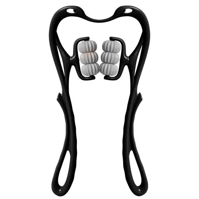 Alt view image 3 of 6 - HaSeftni Neck Massager, Upgrade 6 Balls Massage Point Roller Massager for Pain Relief Handheld Tool Suitable Legs Waist and Shoulder Relaxer - Black