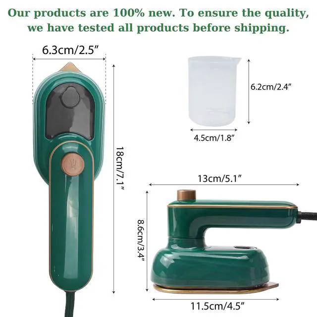 Alt view image 2 of 7 - Rotary Garment Iron, Steam Iron for Clothes, 2-in-1 Travel Size Handheld Portable Mini Small Electric Ironing Machine Dual, Rotated 180 Degrees for Curtain Hanging Sheet Pillowcases Closet Household