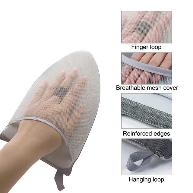 Alt view image 5 of 7 - Garment Steamer Ironing Glove Mitt with Finger Loop for Clothes Steaming Mitt Anti Steam Mini Handheld Ironing Pad Board Heat Resistant Steamer Hand Protector with hanging loop for Steaming Clothes