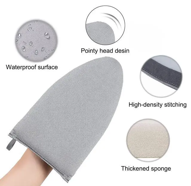 Alt view image 4 of 7 - Garment Steamer Ironing Glove Mitt with Finger Loop for Clothes Steaming Mitt Anti Steam Mini Handheld Ironing Pad Board Heat Resistant Steamer Hand Protector with hanging loop for Steaming Clothes