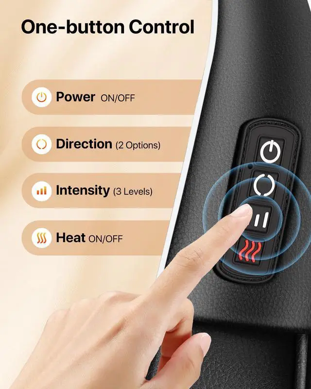 Alt view image 5 of 7 - Shiatsu Neck and Back Massager with Heat, Deep Tissue Kneading Electric Massager for Shoulder, Lumbar, and Leg Pain Relief, Self-Care Wellness Gifts for Women Men Mom Dad