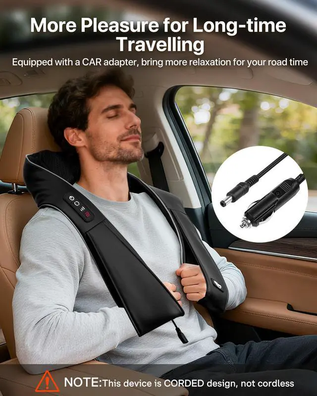 Alt view image 6 of 7 - Shiatsu Neck and Back Massager with Heat, Deep Tissue Kneading Electric Massager for Shoulder, Lumbar, and Leg Pain Relief, Self-Care Wellness Gifts for Women Men Mom Dad