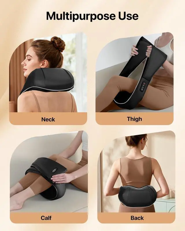 Alt view image 7 of 7 - Shiatsu Neck and Back Massager with Heat, Deep Tissue Kneading Electric Massager for Shoulder, Lumbar, and Leg Pain Relief, Self-Care Wellness Gifts for Women Men Mom Dad