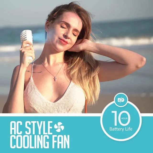 Alt view image 2 of 7 - Cold Air Portable Cooling AC Handheld Fans The GENUINE Rechargeable Portable Ice Cooling Refrigerating Pad Handheld Cooling Fan That Blows Cold Air