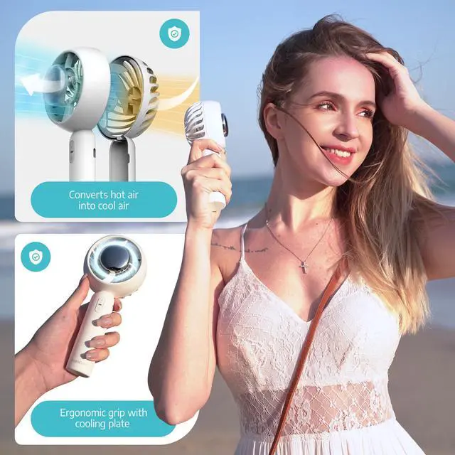 Alt view image 4 of 7 - Cold Air Portable Cooling AC Handheld Fans The GENUINE Rechargeable Portable Ice Cooling Refrigerating Pad Handheld Cooling Fan That Blows Cold Air