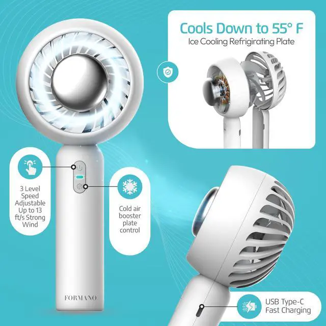 Alt view image 6 of 7 - Cold Air Portable Cooling AC Handheld Fans The GENUINE Rechargeable Portable Ice Cooling Refrigerating Pad Handheld Cooling Fan That Blows Cold Air