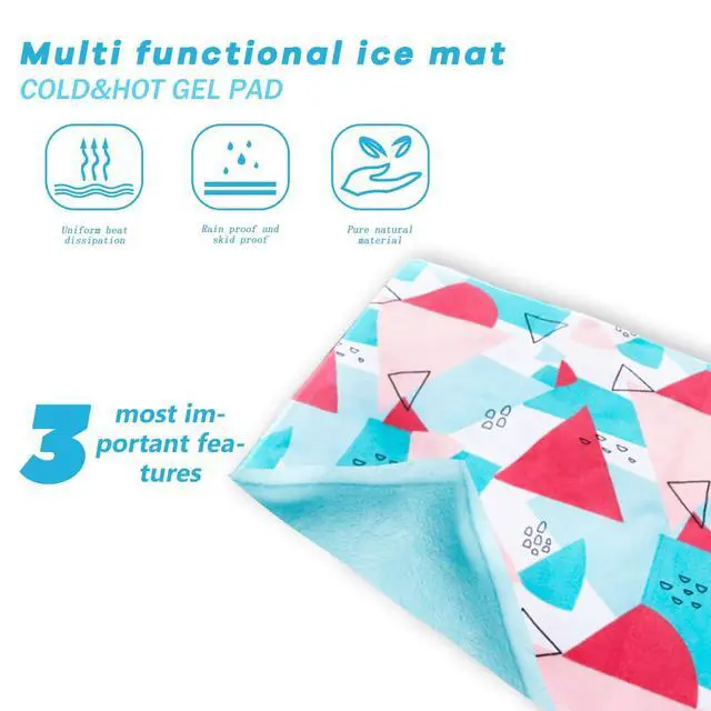 Alt view image 2 of 6 - Pillow Cooling Pad Mat, Cold Pillow Injuries, Perfect for Night Sweats, Migraines, Fevers, Hot Flashes, Reusable (Geometric Patterns)