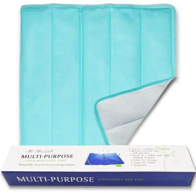 Main image of Ice Cooling Mat, Gel Cooling Cold Mat Pain Relief, Injuries Mesh Fabric Hot Cold Therapy Pack for Back, Shoulder, Knee, Belly Green 18in×18in (Green)