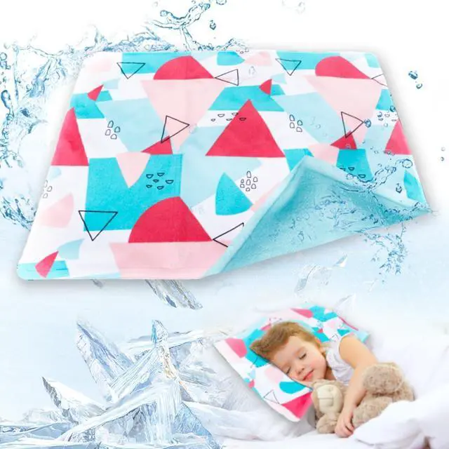 Main image of Pillow Cooling Pad Mat, Cold Pillow Injuries, Perfect for Night Sweats, Migraines, Fevers, Hot Flashes, Reusable (Geometric Patterns)