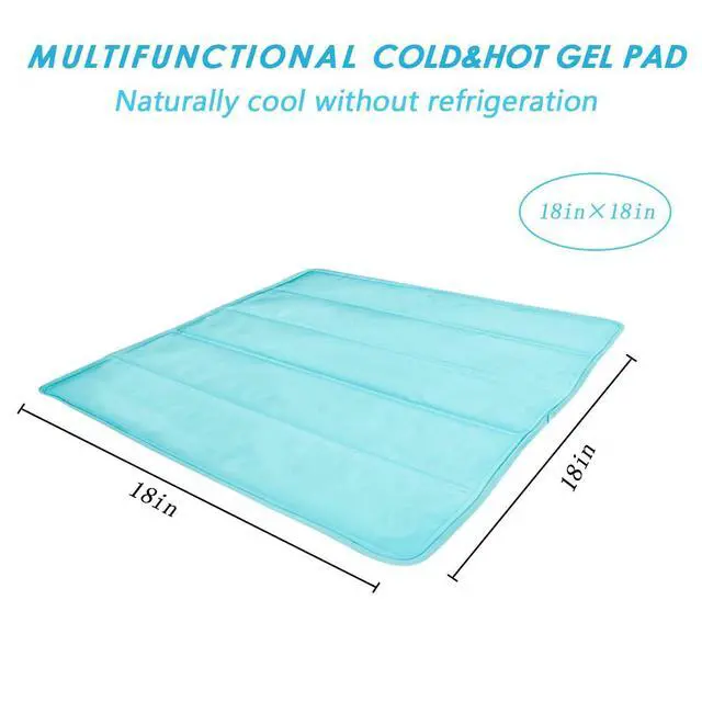Alt view image 3 of 7 - Ice Cooling Mat, Gel Cooling Cold Mat Pain Relief, Injuries Mesh Fabric Hot Cold Therapy Pack for Back, Shoulder, Knee, Belly Green 18in×18in (Green)